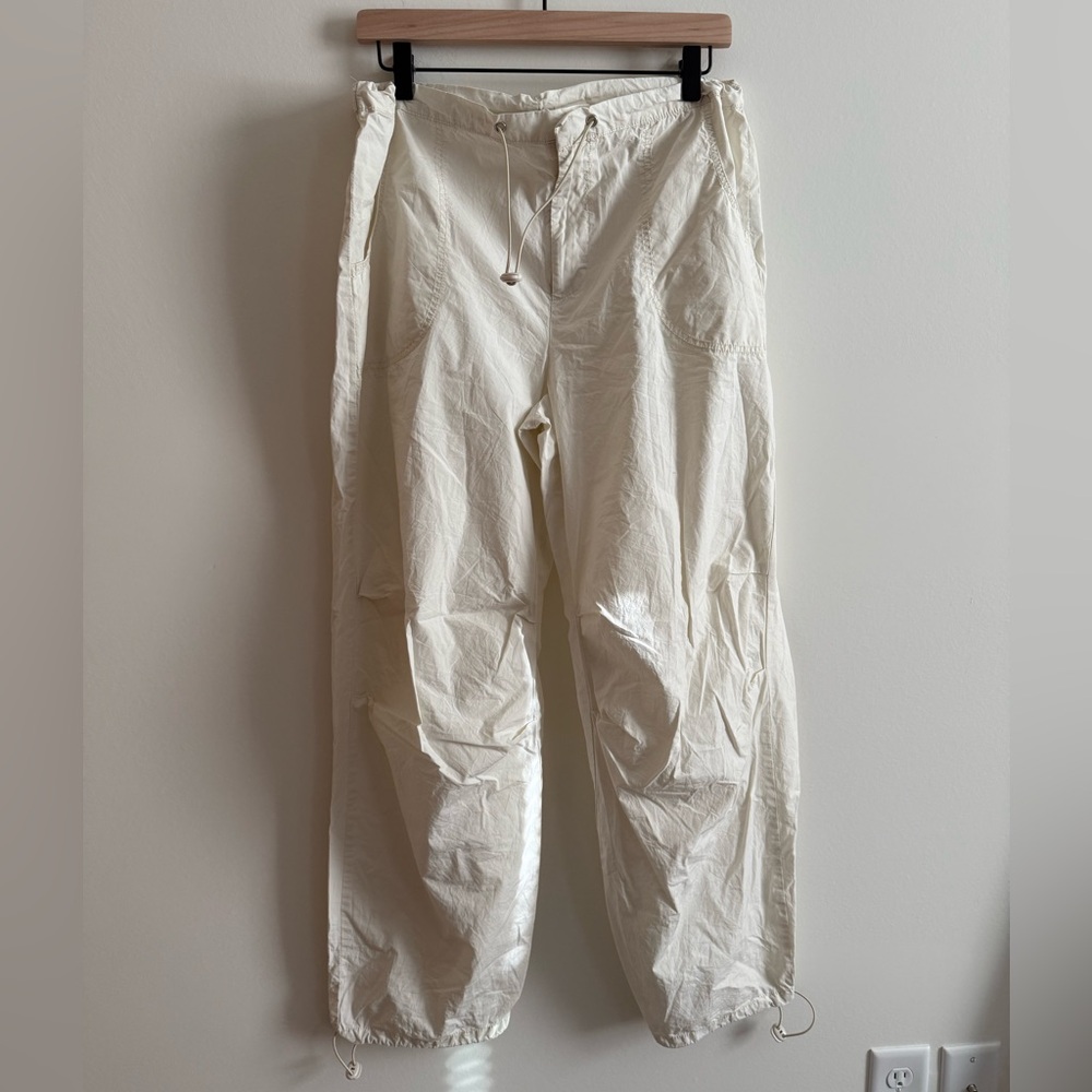 Cotton On Cream Cargo Parachute Pants with Relaxed Fit